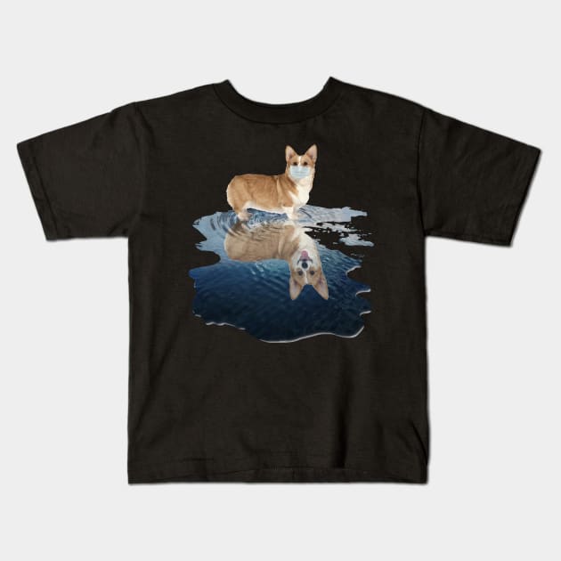 Corgi Dogs Lover - Corgi Face Mask Funny - Corgi T-Shirt Kids T-Shirt by AteezStore